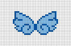Easy step by step instructions on how to build this angelic design in your own blocky world! Angel Wings Pixel Art Pixel Art Pattern Pixel Art Grid Pixel Art