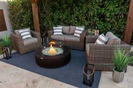 Picture of economical gas patio fire pit: 42 Round Outdoor Propane Gas Fire Pit Table In Brown Shop4patio Com