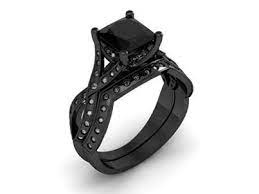 All Black Engagement Rings Wedding And Bridal Inspiration Black Diamond Ring Black Diamond Ring Engagement Black Engagement Ring