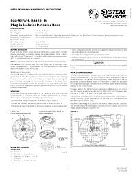 Fire alarm detectors, smoke detectors, addressable smoke detector. Silent Knight B224bi Wh And B224bi Iv B224bi Base User Manual Manualzz