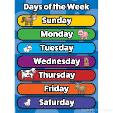 Days Of The Week Chart For Kids Sada Margarethaydon Com