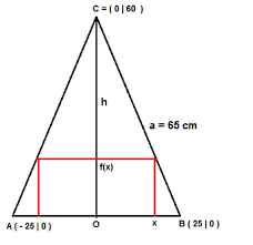 Hallo ich hab eine frage unzwar wie kann man von einem dreieck den flächeninhalt ausrechnen das im koordinatensystem gebildet ist. Einem Gleichschenkliges Dreieck Einbeschriebenes Rechteck Mit Grosstem Flacheninhalt Mathelounge