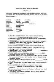 Touching Spirit Bear Vocabulary Vocabulary Quiz Language Arts Activities Touching Spirit Bear Spirit Bear Career Counseling