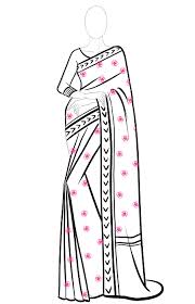 How To Draw Saree In 12 Easy Steps I Draw Fashion When you first start learning how to draw, start out with multiple, light lines as you go and then darken the line you want to keep. how to draw saree in 12 easy steps i