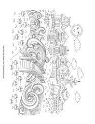 Landscape coloring pages for adults. Traditional Chinese City Landscape Coloring Page Free Printable Pdf From Primarygames