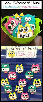 Owl Attendance Display Look Whos Here Name Cards Kid