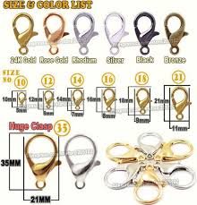 12 Mm Lobster Clasp Size Chart Mix Colors Sizes Lobster