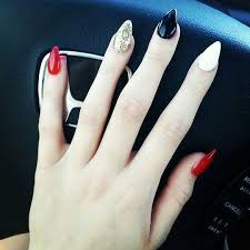 Black And Red Nail Ideas Stiletonails Nails Red Black White Gold Red Nails Red And Gold Nails Red And White Nails