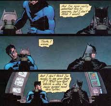 Bruce really heavily impacted dick to the point that dick wouldnt even  trade him for his parents and to top it all off bruce isnt even the best  father! why does dick