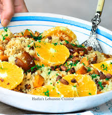With a brilliant blue sky and deep prussian blue sea dotted with exotic landscapes, mediterranean region is as vibrant as its cuisine which has evolved through ages and has. Couscous Salad With Roasted Sweet Potatoes And Fried Dates Hadias Lebanese Cuisine