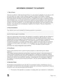 Google forms is a helpful tool that lets you create surveys with a great variety of customization options. Free Surgical Consent Form Word Pdf Eforms