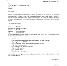 Setiap tahun semakin banyak mahasiswa yang mendapatkan gelar sarjana. Contoh Surat Lamaran Kerja Dosen Indonesia Dan Inggris Suratku Id