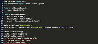 For json to object marshalling, camel provides integration with three popular json libraries please note that as of camel 2.16 there're 5 different overloaded json() dsl methods which support the prettyprint option in combination with other settings for jsonlibrary, unmarshaltype, jsonview etc. Python Serialization Json Marshmallow Code Example
