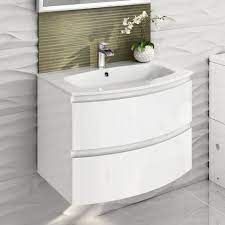 Check spelling or type a new query. 700mm Amelie High Gloss White Curved Vanity Unit Wall Hung Small Bathroom Furniture Bathroom Furniture Wall Hung Vanity