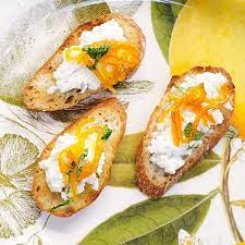 Crostini With Ricotta Cheese And Tangerine Marmalade Williams Sonoma Appetizer Recipes Tangerine Marmalade Recipes Food