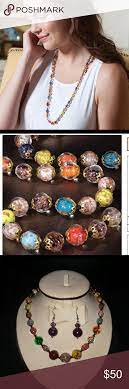 Women S Necklace And Earrings Necklace Murano Glass Beads Womens Necklaces