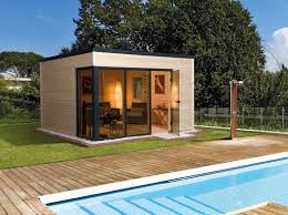 Chalet Piscine Cubilis Design Epure Contemporain Cabane Jardin Jardin Moderne Abri De Jardin
