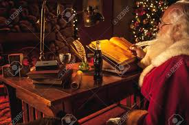 2017/02/20 desk of santa border. Santa Claus Works At His Desk Using A Feather Quill Stock Photo Picture And Royalty Free Image Image 97329317