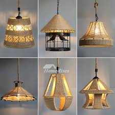 Industrial pendant lighting bar counter 3 light kitchen foyer modern black chassis fish line chandelier ceiling. Industrial Pendant Light Rustic Rope Hanging Fixture Bar Counter