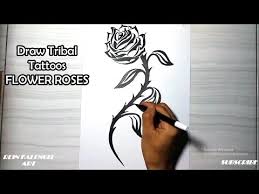 Lolitattoo temporary tattoo love tribal. Menggambar Tatto Tribal 28 Bunga Mawar Youtube