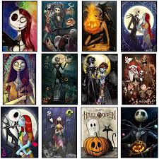 Computer generated cross stitch pattern. 5d Diy Diamond Embroidery The Nightmare Before Christmas Sally And Jack Skellington Cartoon Full Square Round Diamond Painting Diamond Painting Cross Stitch Aliexpress