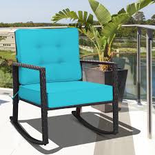 We have established since 1993 and continuously growing until this moment with more than 6 factories with different speciality. Costway Patio Rattan Rocker Chair Outdoor Glider Rocking Chair Cushion Lawn Turquoise Walmart Com Walmart Com