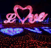 Outdoor LED Solar-Powered Heart Motif Lamp Set IP65 Interactive Lighting  for Commercial Street Mall Courtyard Landscape for