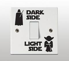 star wars dark side cote lumineux interrupteur vinyle autocollant sticker lot de 2 light switch decal star wars decal star wars gifts