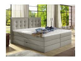 Letto matrimoniale con cassone + divano con letto estraibile. Set Boxspring Completo Letto Plaisir 2 X 80 X 200 Tessuto Beige