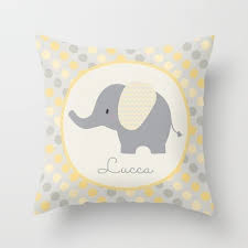 Capa De Almofada Amarela E Cinza Capa De Almofada Elefante Amarelo Almofadas Travesseiros Fofos Capa De Almofada