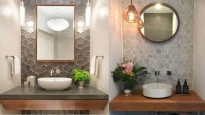 Vintage gray tile sporting a woodgrain finish completes the look with a splash of texture and color. Classic Powder Room Design Ideas Youtube