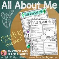 Pull the sdgs in a classroom discussion. Get Your New Students To Write About Themselves With This All About Me Writing Sheet Cactus Theme I Writing Activities Classroom Center Signs School Posters