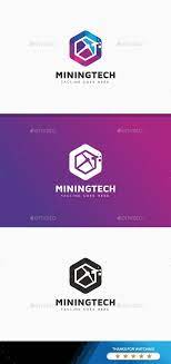 Bitcoin Crypto Mining Tech Logo Symbols Logo Templates Tech Logos Bitcoin Mining Rigs Mining Logo