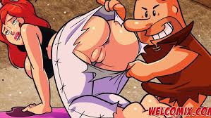 Flintstones-Comic über Dreier-Yoga-Fick mit zerrissener Hose