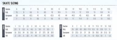 17 Judicious Easton Ice Skate Sizing Chart