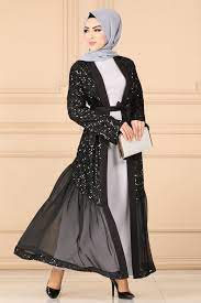 Modaselvim Abaya Tul Detay Payetli Abaya 61275bn105 Siyah Abayas Fashion Hijab Fashion Inspiration Abaya Fashion