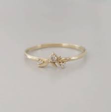 Gold Leaf Wedding Ring Dainty Diamond Ring Thin Gold Etsy Leaf Wedding Rings Dainty Diamond Ring Unique Engagement Rings
