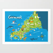 It is part of the lebanon, pa metropolitan statistical area. Cornwall Map Art Print By Melaniechadwick Society6