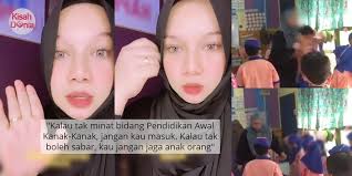 Murid tahun 3 yang ikutkan, dia pun sebenarnya ada hati nak pakai seluar yang lebih kemas dan. Video Isu Cikgu Praktikal Campak Murid Tadika Guru Ini Sound Bagi Nasihat Kisah Dunia