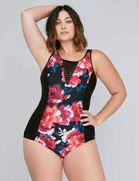 Cacique Sport Mesh High Neck Lap Swim Suit With Shelf Bra Cacique Plus Size Swimsuits One Piece Swimsuit Flattering Off The Shoulder Swimsuit