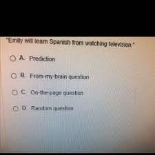 Emily Will Learn Spanish From Watching Television Brainly Com