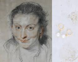 Baroque Pearl Hinge Hoops. Historical Reenactment Jewelry. Renfair Jewelry,  Freshwater Baroque Pearl Earrings