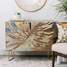 Monstera Gold Credenza Deb Haugen Creative Furniture Home Decor Upcycled Home Decor