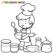Check spelling or type a new query. Boy Cooking Coloring Page Stock Vector Illustration Of Playing 52022452