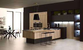 cuisine chaªne naturel et noir mat meuble vitra c e plaque de cuisson hotte decorative ilot ilot cuisine meuble vitre