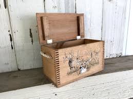 Wood Ammo Box With Hinged Lid Sportsman Accessories Wooden Box With Lid Elk Decor Deer Decor Hunters Wood Box Cabi Wooden Box With Lid Ammo Box Deer Decor