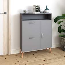 Width 45 or 64 cm; Jeffordoutlet Shoe Cabinet Home Hallway Grey Storage Console Multi Drawer Wooden Shoe Sack Grey Buy Online In Grenada At Grenada Desertcart Com Productid 166146278