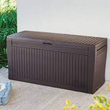 Wood Effect Plastic Patio Storage Box Departments Diy At B Q Patio Storage Box Patio Storage Plastic Garden Storage Box