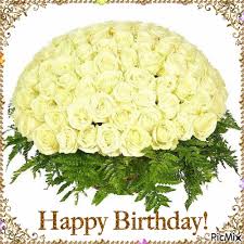 May your life will always be filled with roses of joy and happiness. White Rose Happy Birthday Gif Pictures Photos And Images For Facebook Tumblr Pinterest And Twitter Birthday Gif Happy Birthday Birthday
