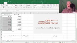 Custom Format Numbers In Excel To Show Millions As Thousands By Chris Menard